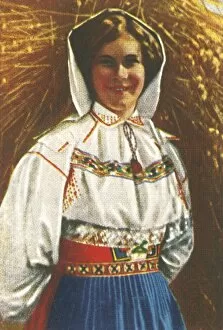 Swedish woman in traditional costume, c1928. Creator: Unknown