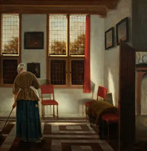 Tableau Prints: The sweeper, c.1670. Creator: Pieter Janssens Elinga
