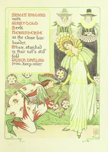 Arts Crafts Movement Prints: Sweet William with Marygold Seek Heartsease in the close box-border