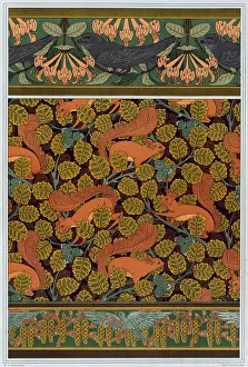 Verneuil Prints: Swifts and honeysuckle. Squirrel and hazelnut