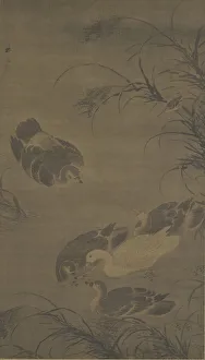 Images Dated 23rd August 2021: Swimming Geese, Ming dynasty, 15th century. Creator: Lin Liang