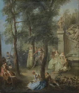 Flirting Prints: The Swing, 1735. Creator: Nicolas Lancret
