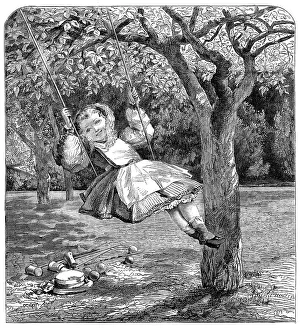 The Swing, by W. L. Thomas, in the Exhibition of the Society of British Artists, 1864. Creator: William Luson Thomas