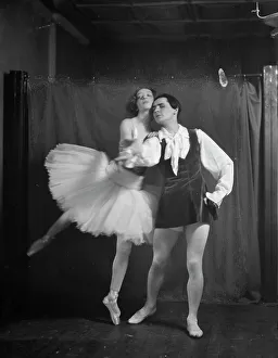 Ballet Skirt Prints: Swiskaya, Countess, and male dance partner, between 1917 and 1929. Creator: Arnold Genthe