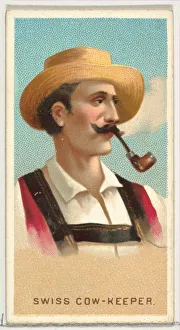 Stereotype Prints: Swiss Cow-Keeper, from Worlds Smokers series (N33) for Allen & Ginter Cigarettes