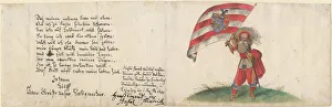 Flag Bearer Prints: Swiss flag bearer. Artist: Anonymous