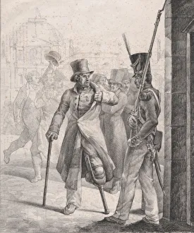 Palais Du Louvre Prints: The Swiss Sentry at the Louvre, 1819. Creator: Theodore Gericault