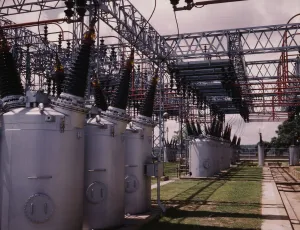 Machine Collection: Switchyard at TVAs Wilson Dam hydroelectric plant, vicinity of Sheffield, Ala, 1942