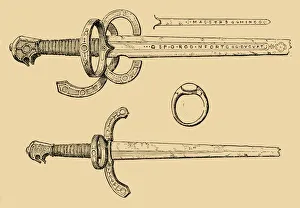 George Walter Thornbury Prints: Sword, Dagger and Ring of King James IV, of Scotland, 1897. Creator: Unknown