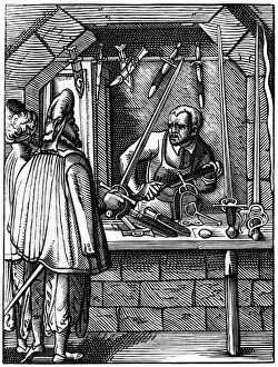 Images Dated 16th November 2007: Sword maker, 16th century (1849).Artist: Jost Amman