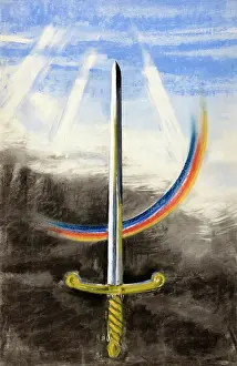Shining Prints: A sword pointing vertically upwards