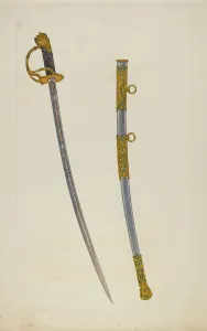 Sheath Prints: Sword and Sheath, c. 1938. Creator: Cecil Smith