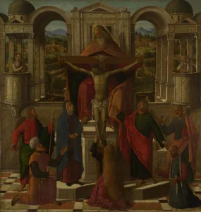 Symbolic Representation of the Crucifixion, c. 1492. Artist: Mansueti, Giovanni di Niccolo (c. 1465-1527)