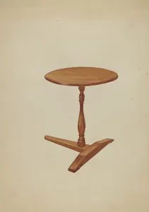 Robert Brigadier Prints: T-base Candle Stand, c. 1936. Creator: Robert Brigadier