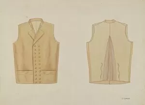 Menswear Gallery: T. Jeffersons Vest, c. 1936. Creator: Syrena Swanson