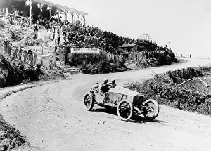 Cornering Prints: T Pilette in a Mercedes 4.5 litre at the French Grand Prix, Lyons, 1914
