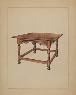 Phillips Lawrence Prints: Table, c. 1936. Creator: Lawrence Phillips