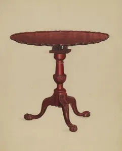 Three Legged Prints: Table, c. 1937. Creator: Frank Wenger