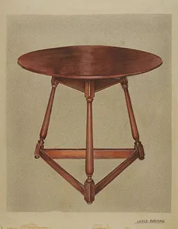 Three Legged Prints: Table, c. 1937. Creator: Louis Annino