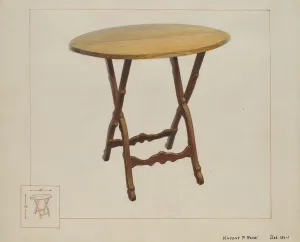 Folding Prints: Table, c. 1937. Creator: Vincent P. Rosel