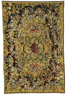 Carpets Gallery: Table Carpet with Garlands of Flowers and Rinceaux, Flanders, 1650 / 75