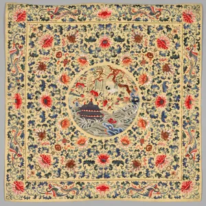 Late 19th Century Prints: Table Cover, late 1800s. Creator: Unknown