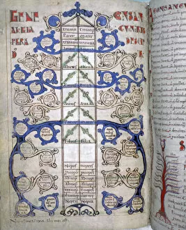 Table of the degrees of Consanguinity, a page from Liber Floridus, 12th century