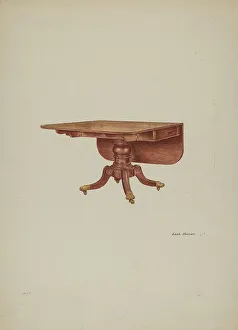 Caster Prints: Table, Drop-leaf, 1940. Creator: Edith Towner