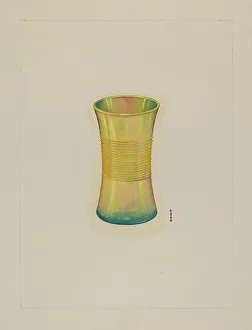 Woodcarving Prints: Table Glass, c. 1940. Creator: Emilio Zito