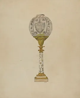 Lamp Stand Prints: Table Lamp, 1935 / 1942. Creator: Ray Price