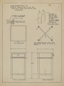 Elevation Prints: Table (Occassional), c. 1936. Creator: Francis Law Durand
