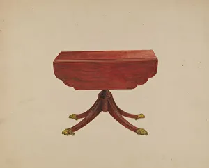 Folding Prints: Table Pedestal, 1936. Creator: Arthur Johnson