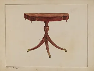 Folding Prints: Table (Pedestal), c. 1937. Creator: Bernard Krieger