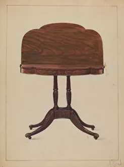 Folding Prints: Table Pedestal, c. 1939. Creator: Nicholas Gorid