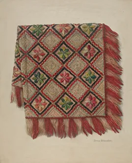 Tassels Prints: Table Scarf, c. 1938. Creator: Erwin Schwabe