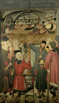 Jaime Gallery: Table of the tomb of Saint Vincent and exorcism of a possessed, detail of the altarpiece