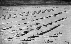 Battleships Prints: Tableau de la flotte de combat allemande, 1916. Creator: Unknown