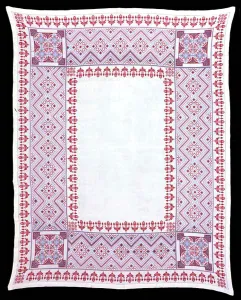 Plain Weave Prints: Tablecloth, Ukraine, c. 1860. Creator: Unknown