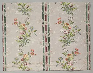 Taffeta Prints: Taffeta, Brocaded, c. 1790. Creator: Unknown