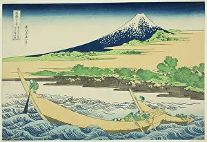Taganoura Bay near Ejiri on the Tokaido (Tokaido Ejiri tagonoura ryakuzu), from the... c. 1830/33. Creator: Hokusai