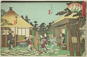 The Tagawaya Restaurant in Front of Daionji (Daionji mae, Tagawaya), from the series... c. 1838/40. Creator: Ando Hiroshige