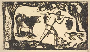 Gauguin Gallery: Tahitian Carrying Bananas, 1898-99. Creator: Paul Gauguin