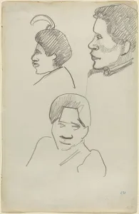 Tahitian Prints: Tahitian Heads, c. 1891/1893. Creator: Paul Gauguin