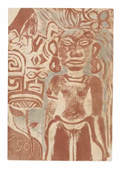 French Polynesian Prints: Tahitian Idol-the Goddess Hina, 1894 / 95. Creator: Paul Gauguin