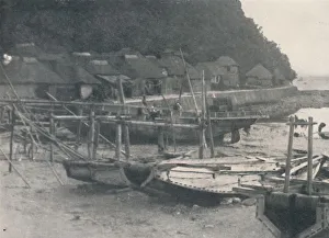 Tai-no-ura - Tiny houses on a margin of sand with fishing boats, c1900, (1921). Artist: Julian Leonard Street