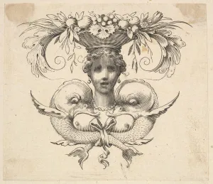 Mellan Claude Prints: Tail-piece: Womans Head (Cul-de-lampe: Buste de femme). Creator: Claude Mellan