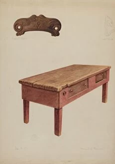 Benches Gallery: Tailors Bench, c. 1938. Creator: Manuel G. Runyan