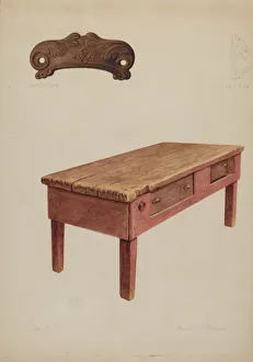 Benches Gallery: Tailors Bench, c. 1938. Creator: Manuel G. Runyan