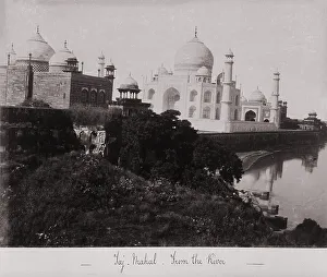 Bourne Samuel Prints: Taj Mahal-from the River, Late 1860s. Creator: Samuel Bourne