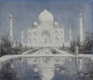 Bauer Marius Prints: Taj Mahal by moonlight, 1877-1932. Creator: Marius Bauer